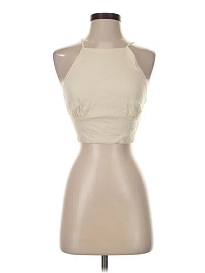 Zara Sleeveless Top Ivory Halter Neckline Tops