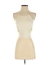 Zara Sleeveless Top Ivory Halter Neckline Tops In White