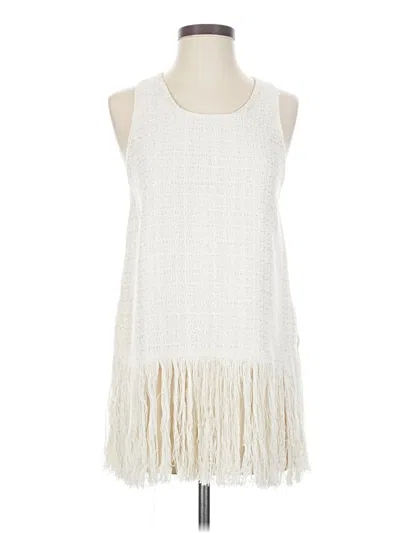 Pre-owned Zara Sleeveless Top Ivory Halter Neckline Tops In White