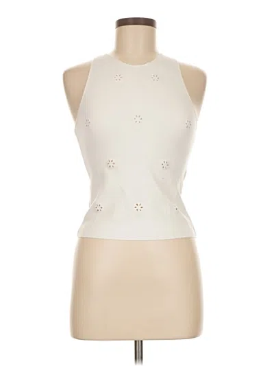 Pre-owned Zara Sleeveless Top Ivory Halter Neckline Tops In White