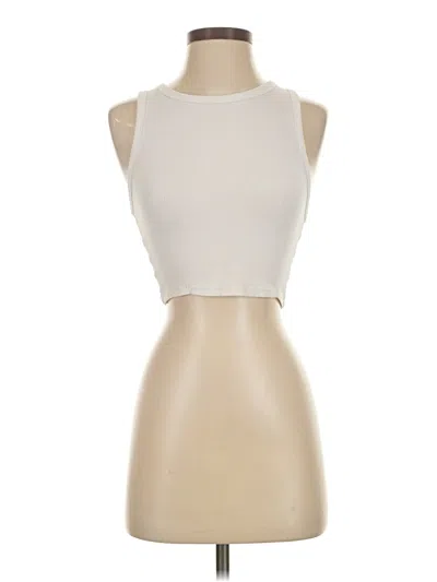 Pre-owned Zara Sleeveless Top Ivory Halter Neckline Tops In White