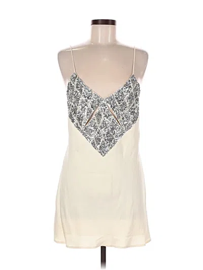 Pre-owned Zara Sleeveless Top Ivory Halter Neckline Tops In White