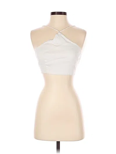 Pre-owned Zara Sleeveless Top Ivory Halter Neckline Tops In White