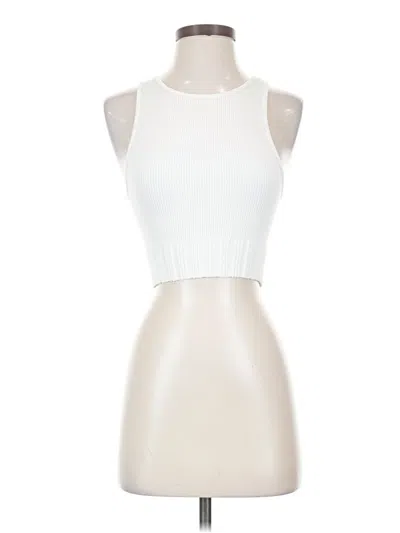 Pre-owned Zara Sleeveless Top Ivory Halter Neckline Tops In White