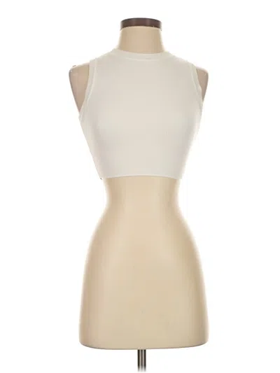 Pre-owned Zara Sleeveless Top Ivory Halter Neckline Tops In White