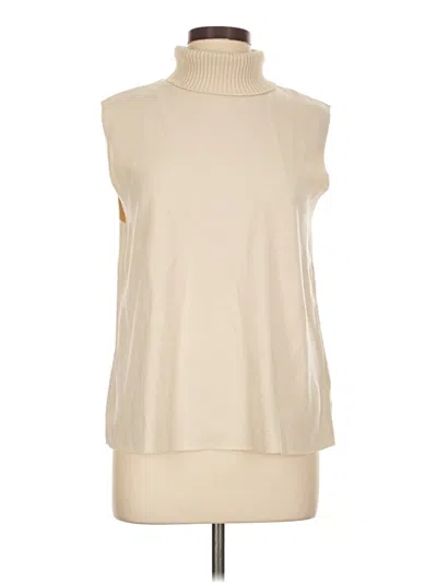 Zara Sleeveless Top Ivory High Neck Tops In Neutral