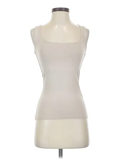 Pre-owned Zara Sleeveless Top Ivory Scoop Neck Tops In White