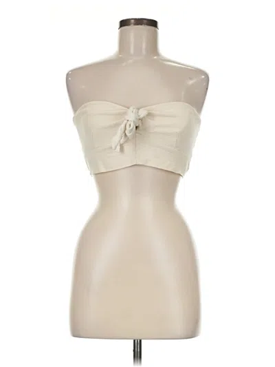 Pre-owned Zara Sleeveless Top Ivory Strapless Neckline Tops