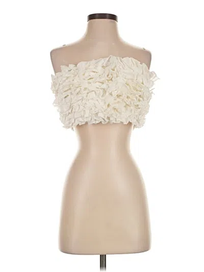Pre-owned Zara Sleeveless Top Ivory Strapless Neckline Tops