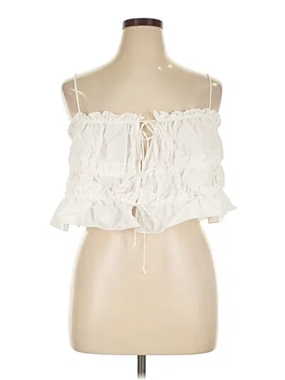Pre-owned Zara Sleeveless Top Ivory Strapless Neckline Tops