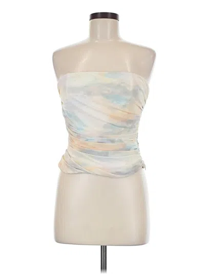 Zara Sleeveless Top Ivory Strapless Neckline Tops In Multi