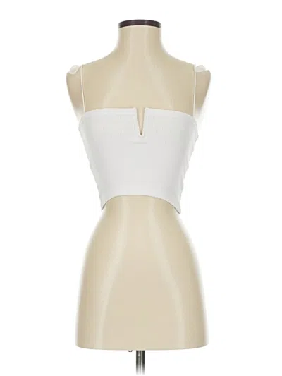 Pre-owned Zara Sleeveless Top Ivory Strapless Neckline Tops In White