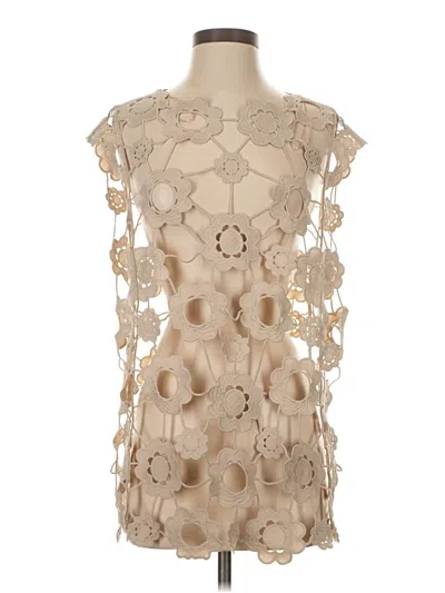 Pre-owned Zara Sleeveless Top Ivory Strapless Neckline Tops In White