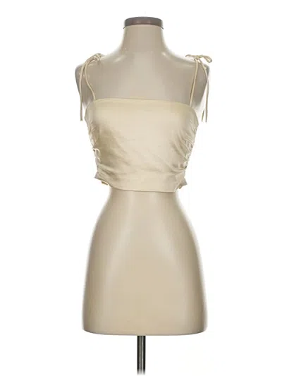 Pre-owned Zara Sleeveless Top Ivory Strapless Neckline Tops In White