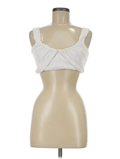 Pre-owned Zara Sleeveless Top Ivory Strapless Neckline Tops In White