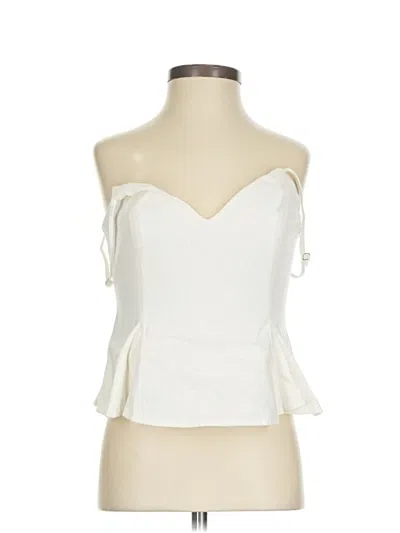 Zara Sleeveless Top Ivory Sweetheart Neckline Tops In White