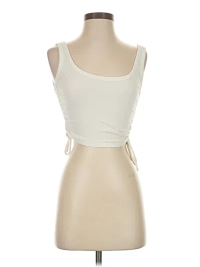 Pre-owned Zara Sleeveless Top Ivory Sweetheart Neckline Tops In White