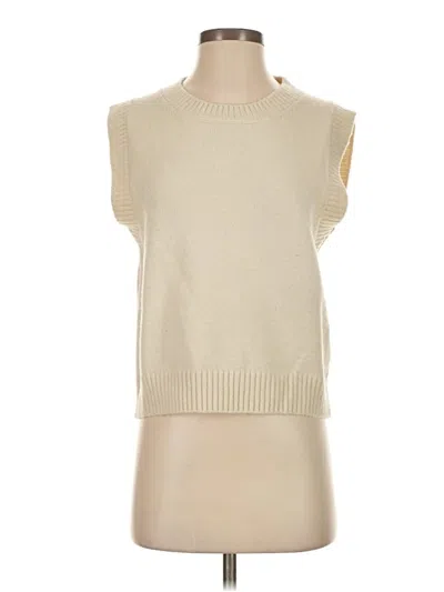 Pre-owned Zara Sleeveless Top Ivory Turtleneck Tops In White