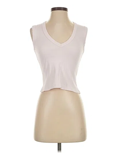 Pre-owned Zara Sleeveless Top Ivory V Neck Tops In White