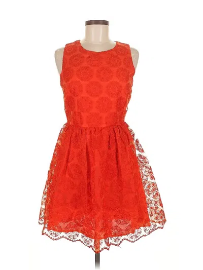Pre-owned Zara Sleeveless Top Orange Halter Neckline Tops