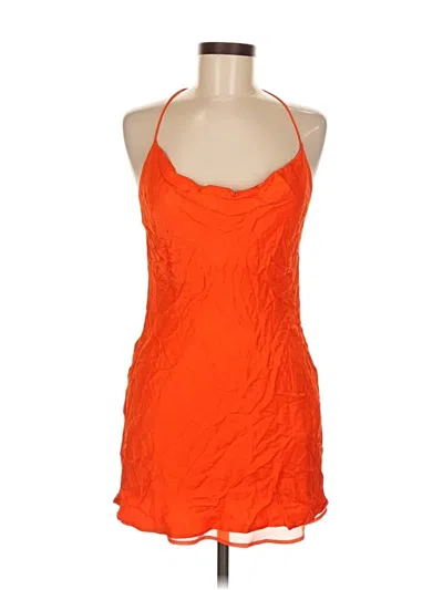 Pre-owned Zara Sleeveless Top Orange Halter Neckline Tops
