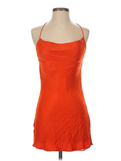 Pre-owned Zara Sleeveless Top Orange Halter Neckline Tops