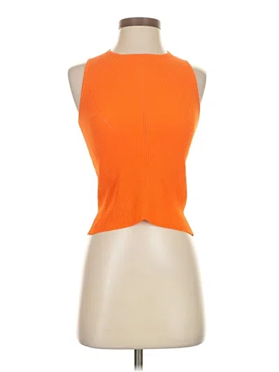 Pre-owned Zara Sleeveless Top Orange Halter Neckline Tops