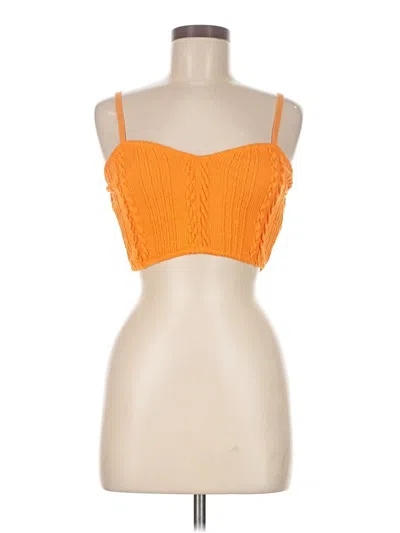 Pre-owned Zara Sleeveless Top Orange Strapless Neckline Tops