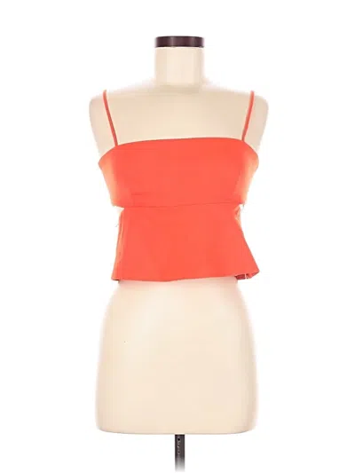 Pre-owned Zara Sleeveless Top Orange Strapless Neckline Tops