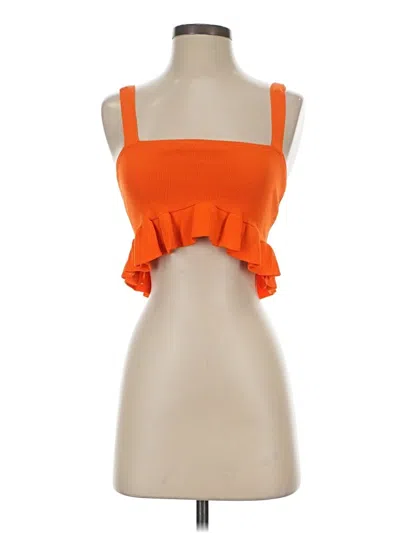 Pre-owned Zara Sleeveless Top Orange Sweetheart Neckline Tops