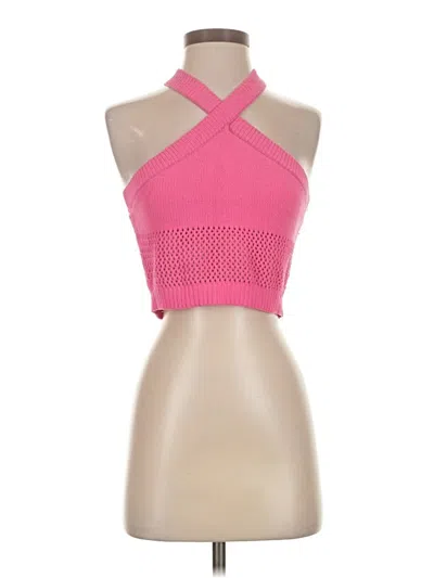Pre-owned Zara Sleeveless Top Pink Halter Neckline Tops