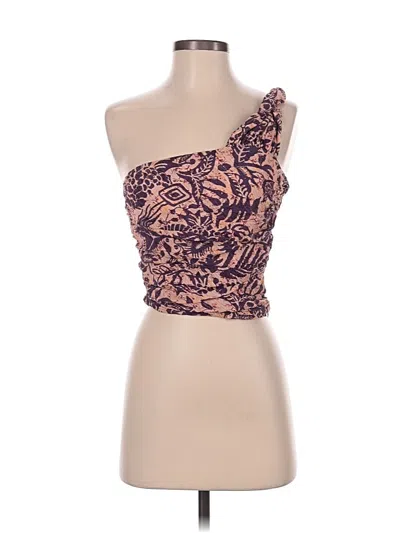 Pre-owned Zara Sleeveless Top Pink One Shoulder Neckline Tops