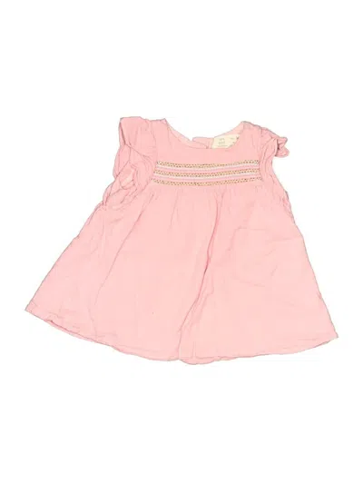 Pre-owned Zara Babies' Sleeveless Top Pink Ruffles Neckline Tops