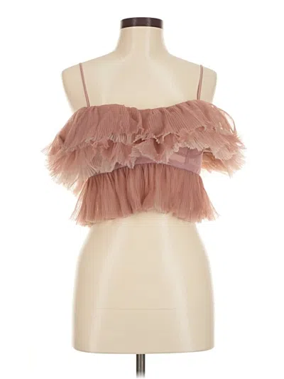 Pre-owned Zara Sleeveless Top Pink Strapless Neckline Tops
