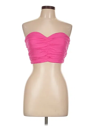 Zara Sleeveless Top Pink Strapless Neckline Tops