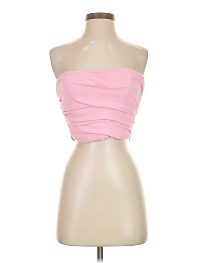Zara Sleeveless Top Pink Strapless Neckline Tops