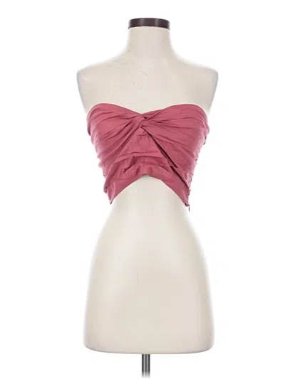 Zara Sleeveless Top Pink Strapless Neckline Tops