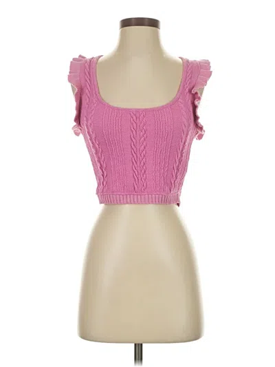 Pre-owned Zara Sleeveless Top Pink Sweetheart Neckline Tops