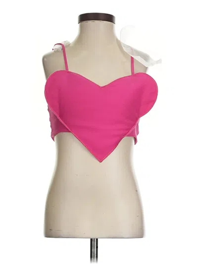 Pre-owned Zara Sleeveless Top Pink Sweetheart Neckline Tops