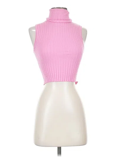 Pre-owned Zara Sleeveless Top Pink Turtleneck Tops