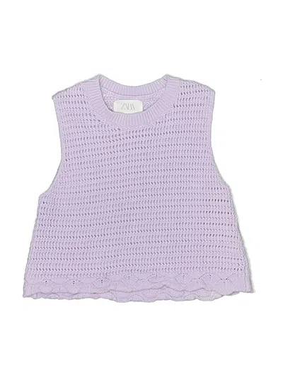 Pre-owned Zara Kids' Sleeveless Top Purple Keyhole Neckline Tops