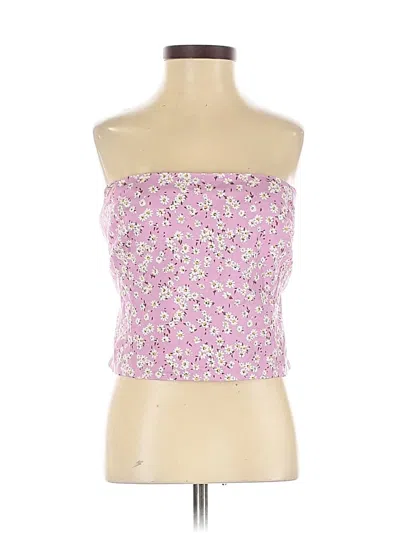 Pre-owned Zara Sleeveless Top Purple Strapless Neckline Tops