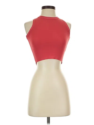 Zara Sleeveless Top Red Halter Neckline Tops