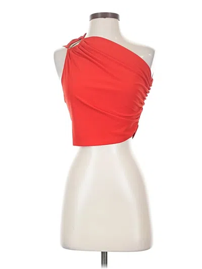 Pre-owned Zara Sleeveless Top Red One Shoulder Neckline Tops