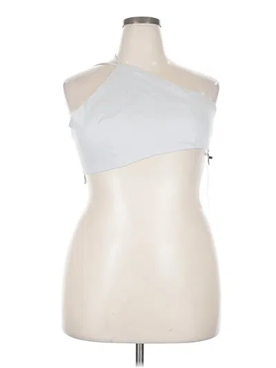 Zara Sleeveless Top Silver Halter Neckline Tops