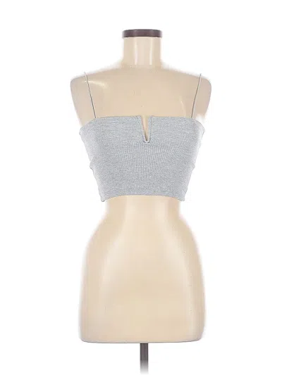 Pre-owned Zara Sleeveless Top Silver Strapless Neckline Tops