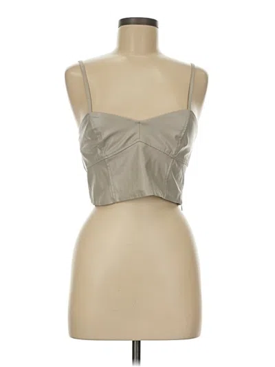 Zara Sleeveless Top Silver Sweetheart Neckline Tops