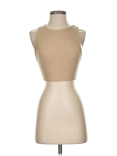 Pre-owned Zara Sleeveless Top Tan Halter Neckline Tops
