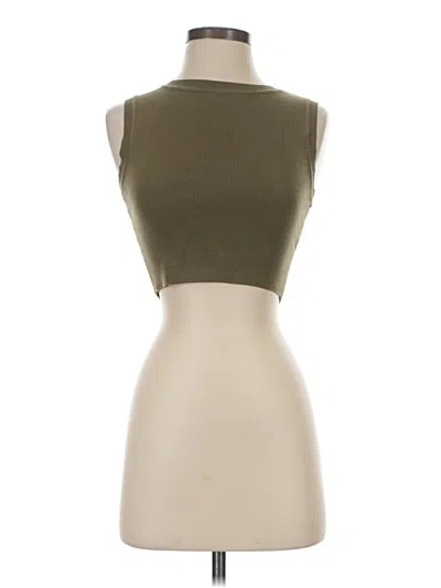 Pre-owned Zara Sleeveless Top Tan Halter Neckline Tops In Brown