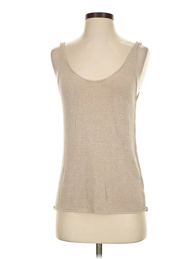 Pre-owned Zara Sleeveless Top Tan Scoop Neck Tops